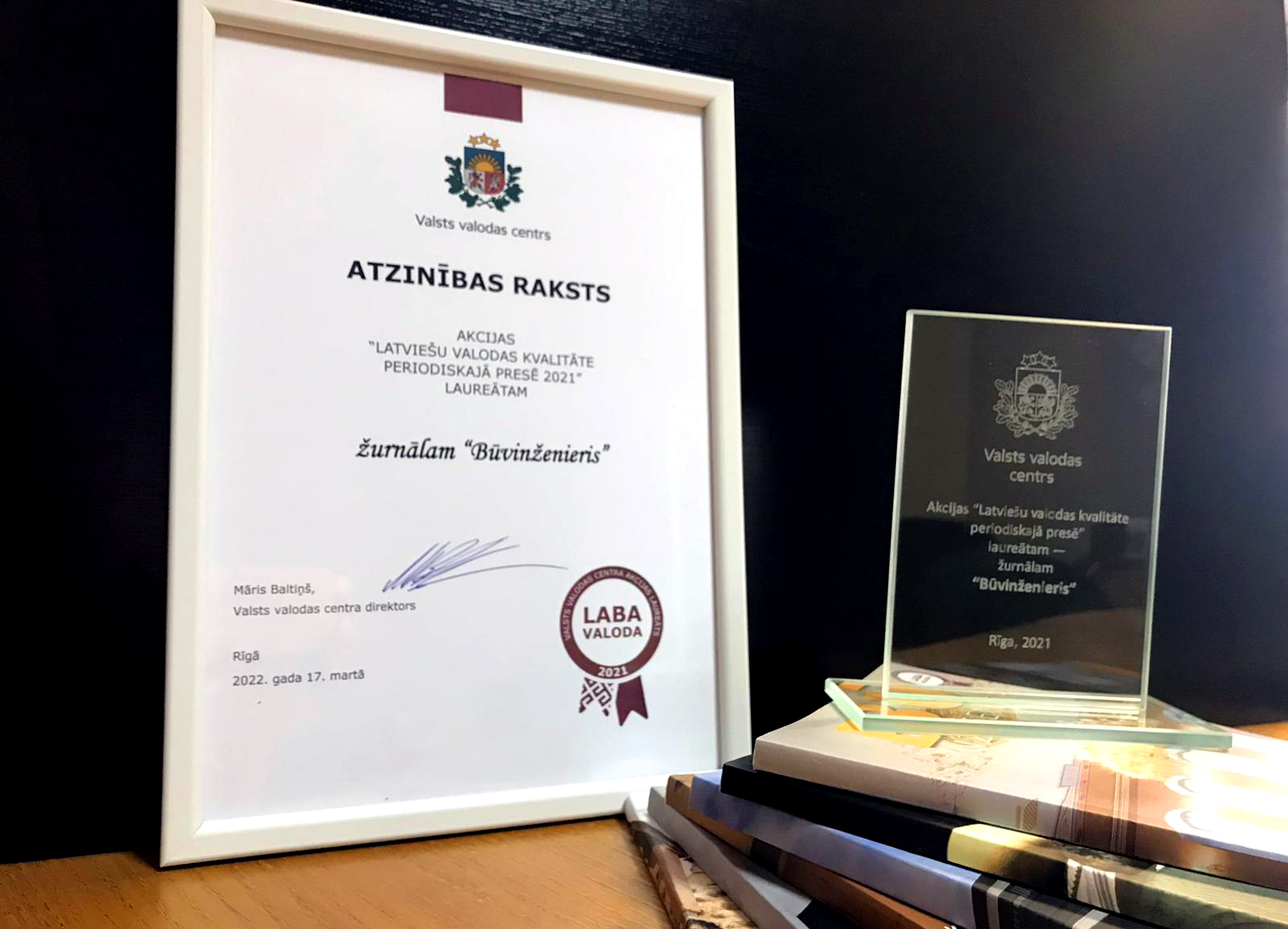 “Būvinženieris” jau ceturto reizi starp “Labas valodas” laureātiem