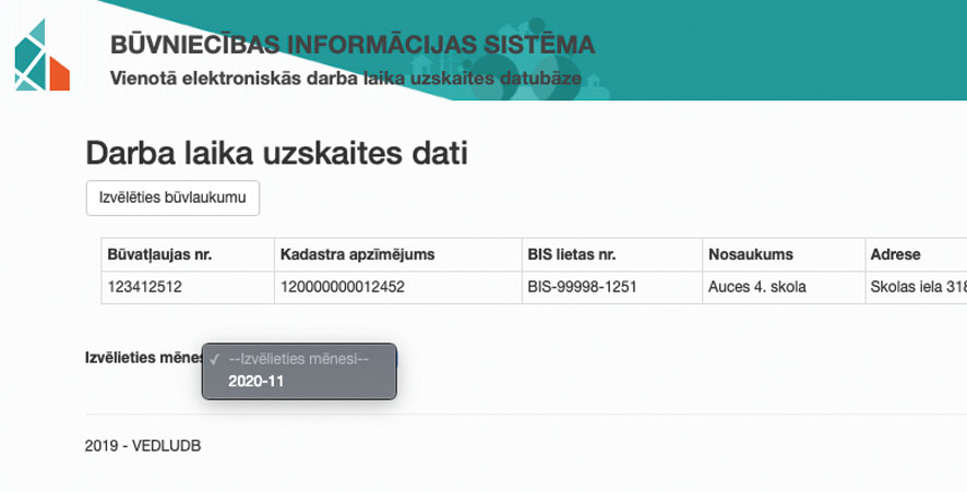 Dati par darba laiku vienuviet