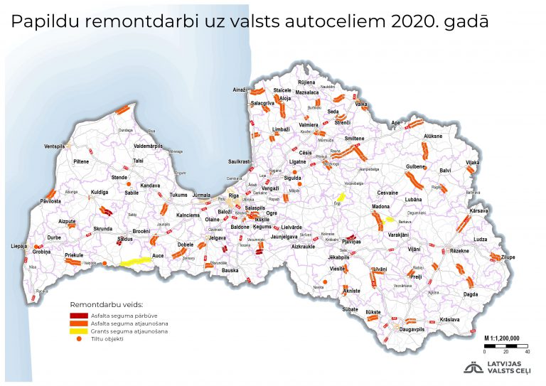 Izsludināti iepirkumi papildu ceļu remontdarbiem uz valsts autoceļiem