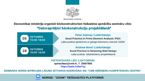Būvkonstruktorus aicina uz bezmaksas apmācību semināru ciklu tiešsaistē