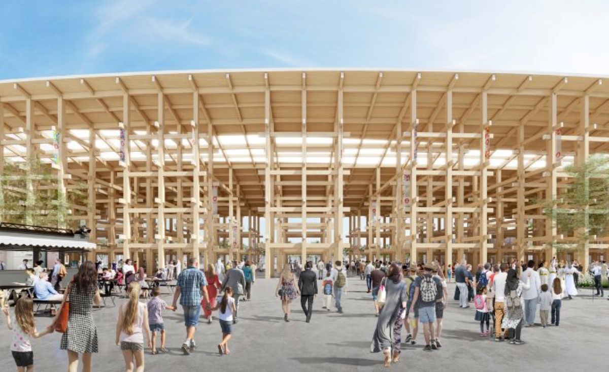 Izstāde EXPO 2025 pārsteidz ar grandiozu centrālo paviljonu no koksnes