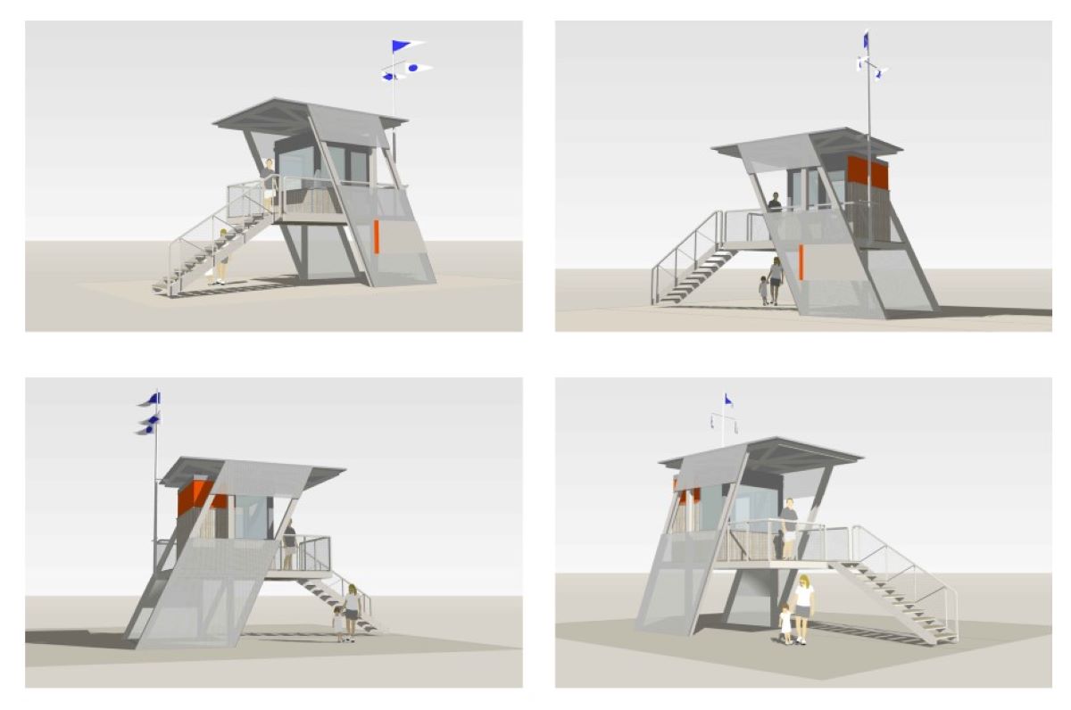 Liepājas pludmalē top jauns uzraudzības tornis glābējiem