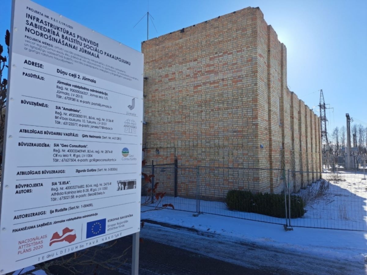 Sākti būvdarbi sociālo pakalpojumu infrastruktūras uzlabošanai Jūrmalā
