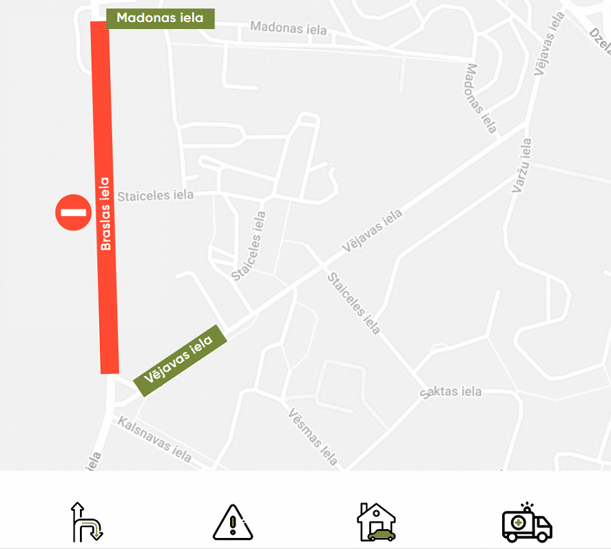 Līdz vasaras beigām slēdz satiksmi Braslas ielā Rīgā