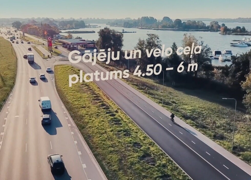 Teju trīs kilometru garumā iedzīvotājiem pieejams jaunais Krasta ielas veloceliņš