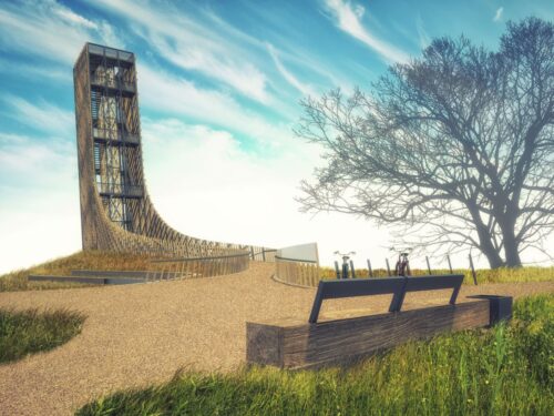 Kuldīgā uzbūvēts un apmeklētājiem atklāts jauns skatu tornis