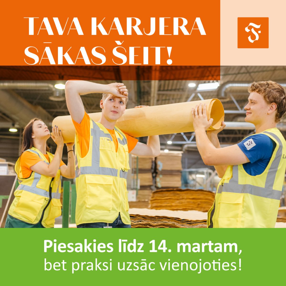  AS “Latvijas Finieris” piedāvā 25 prakses vietas 13 profesijās