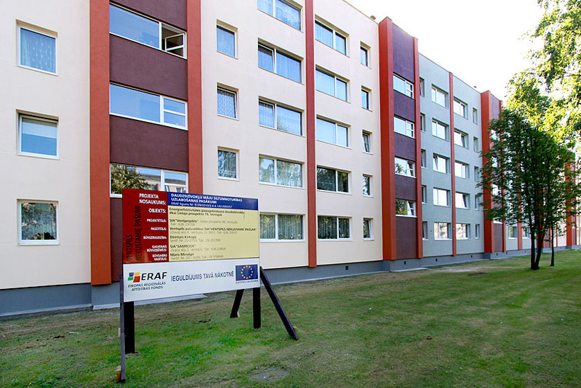 Ar ERAF līdzfinansējumu atjaunos daudzdzīvokļu mājas Ventspilī