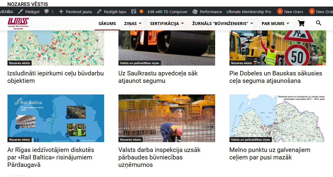 Latvijas Būvinženieru savienībai jauna mājaslapa