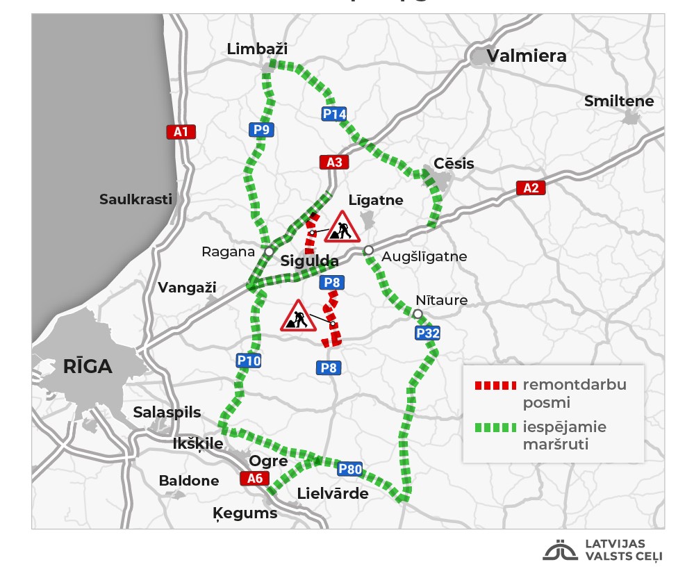 Siguldas novadā atjaunos divus autoceļus