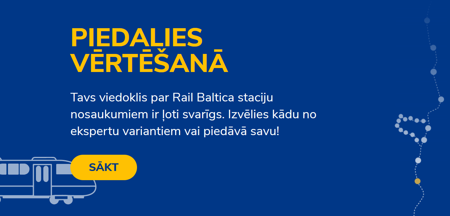 Var balsot par topošo “Rail Baltica” staciju nosaukumiem