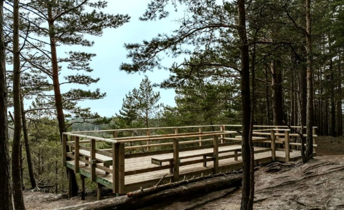 Pūsēnu kalnā izveidota jauna skatu platforma un koka kāpnes