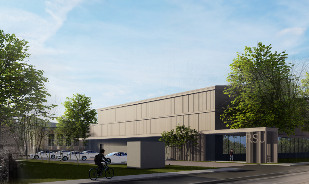 Iemūrēta kapsula RSU topošā sporta kompleksa pamatos