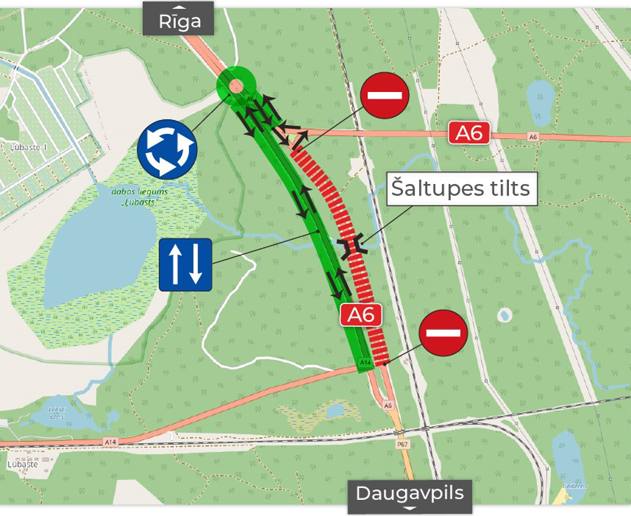 Uz Daugavpils šosejas slēgs tiltu pār Šaltupi