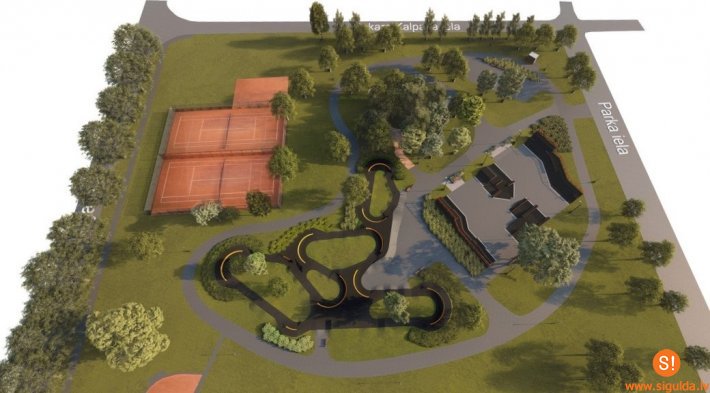 Raiņa parkā Siguldā top skeitparks un asfaltēta velotrase