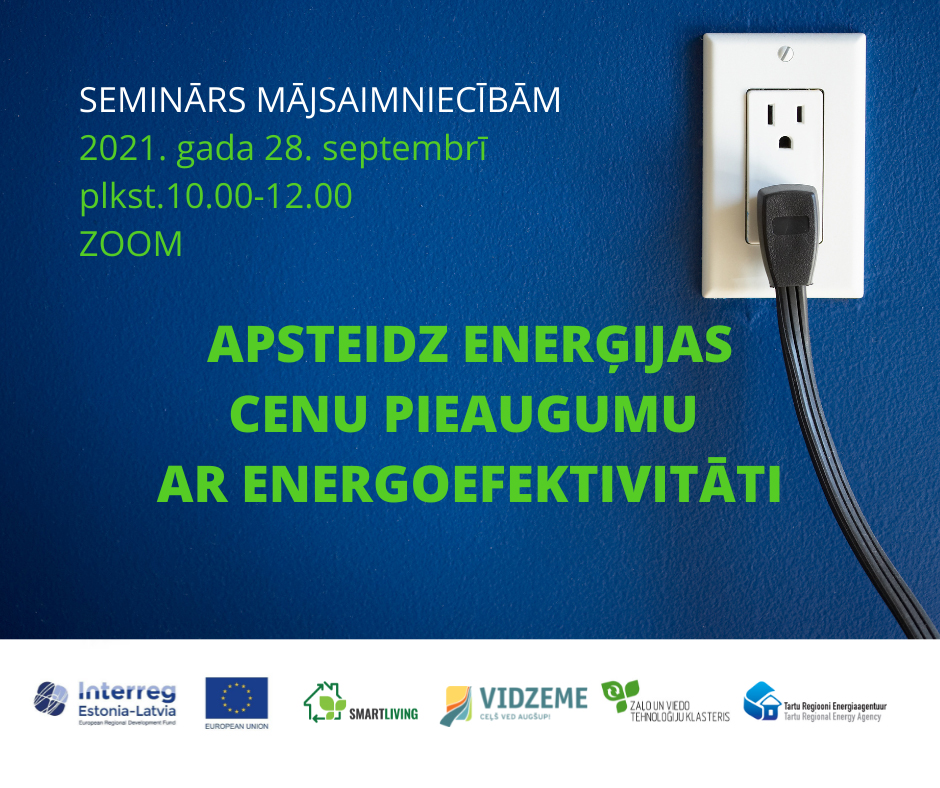 Aicina uz bezmaksas tiešsaistes semināru par energoefektivitāti