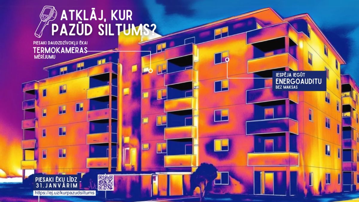 Vidzemē aicina pieteikt daudzdzīvokļu ēkas termokameras mērījumiem