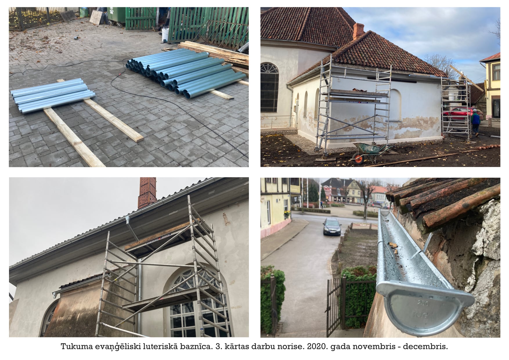 Tukuma baznīcai nomainītas lietusūdeņu notekas