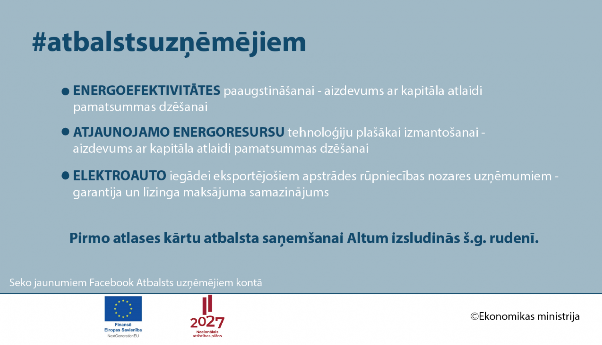 Būs pieejams valsts atbalsts energoietilpīgiem ražotājiem