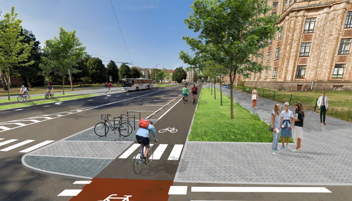 Rīgā sākta veloceļa izbūve un seguma atjaunošana Vilhelma Purvīša ielā