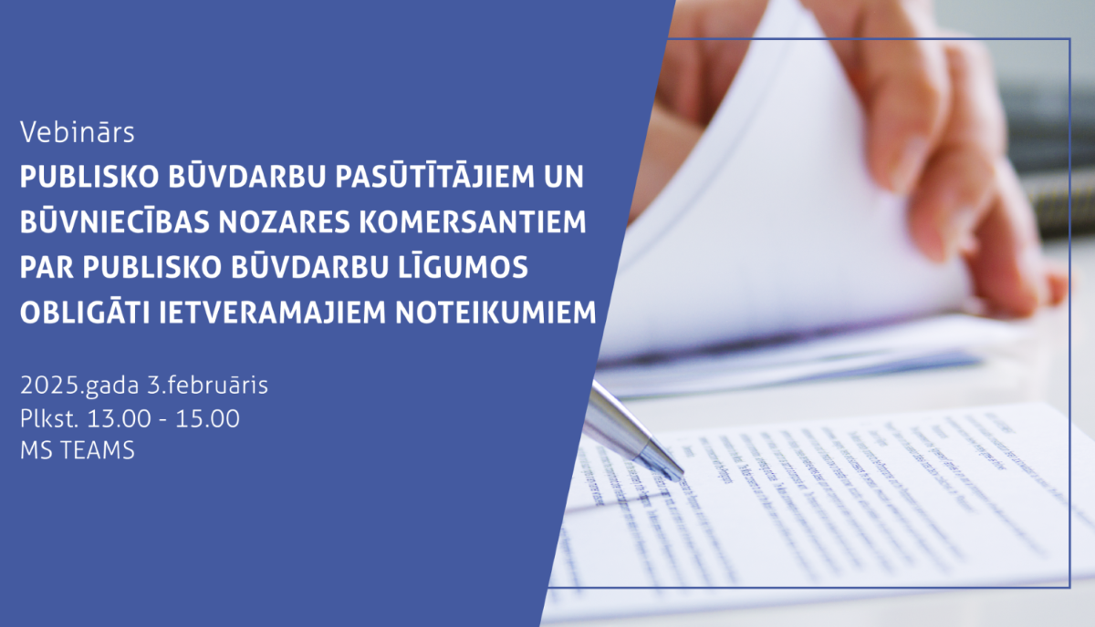 Rīko vebināru par publisko būvdarbu līgumos obligāti ietveramajiem noteikumiem
