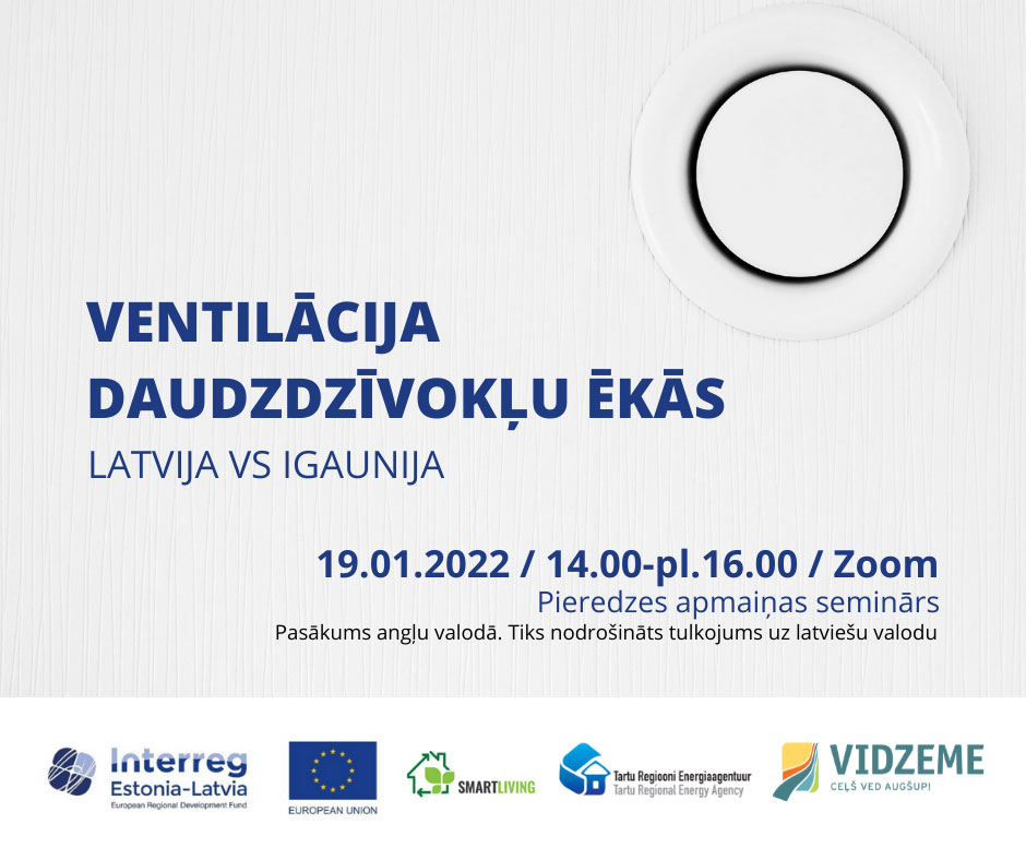 Notiks vebinārs par daudzdzīvokļu ēku ventilācijas sistēmām