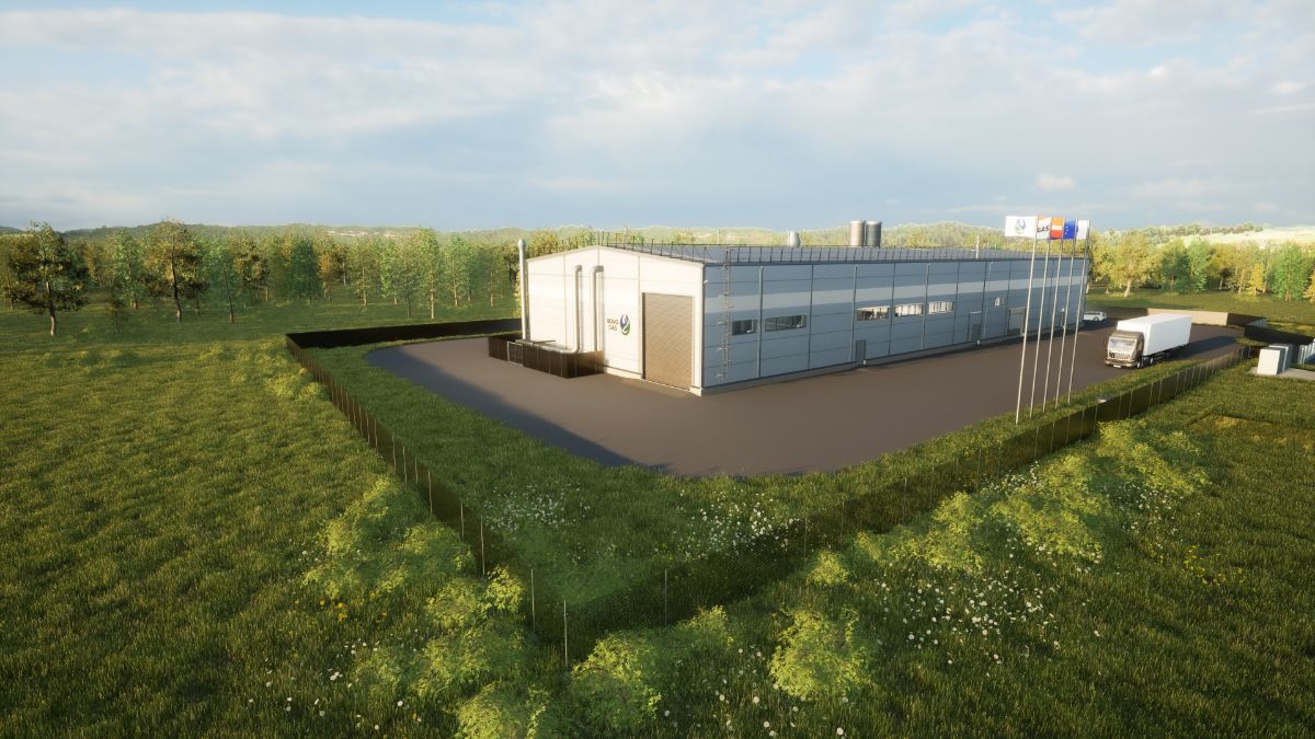 Ielikts pamatakmens biometāna un sašķidrinātā oglekļa dioksīda rūpnīcai