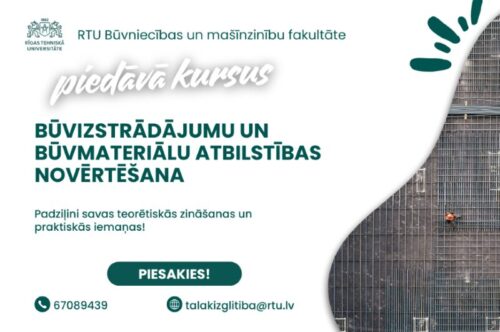 RTU aicina uz kursu “Būvizstrādājumu un būvmateriālu atbilstības novērtēšana”