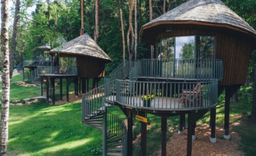 LVM dabas parka glempingā izbūvēti vēl divi namiņi kokos