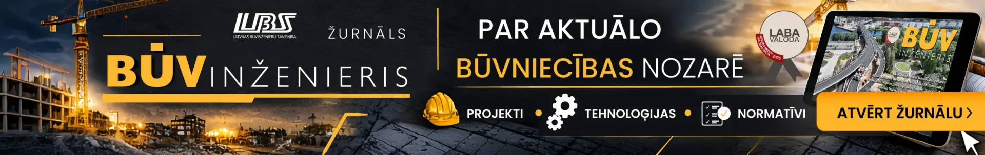Abonē žurnālu “Būvinženieris”